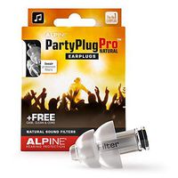 Alpine PartyPlug Pro Natural Music Ear Plugs – Noise Reduction Ear Plugs for Concerts, Parties, and Festivals - Hypoallergenic Reusable Musician Ear Plugs for Noise Reduction