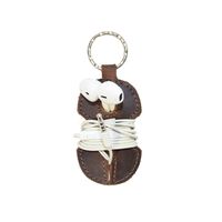 Rustic Leather Key Chain & Headphone Wrap Handmade by Hide & Drink :: Bourbon Brown
