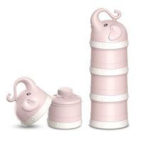 ORIY Baby Milk Powder Formula Dispenser,Large Capacity，Non-Spill Twist-Lock Stackable Milk Powder Formula Container and Snack Storage for Travel,Powder Leakage Free,BPA Free,3 Compartment，Pink