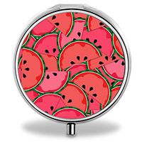 IMLONE Pill Organizer, Customized Watermelon Pill Boxes with 3 Components for Purse