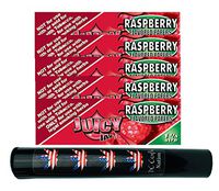Herb Airtight Tube Pocket Protector with Juicy Jay's Raspberry 1.25 Flavored Hemp Rolling Papers 5 Count DC Crafts Nation- Flag Leaf