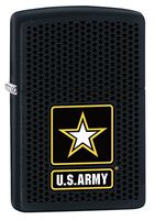 Zippo Lighter: US Army Logo with Stars - Black Matte 79431