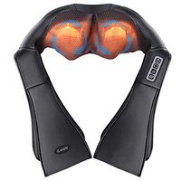 Back and Neck Massager Foot Massager with Heat Deep Kneading Massage for Neck, Back, Shoulder, Legs and Foot, Use at Home, Car, Office (Black)