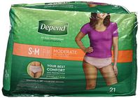 Depend FIT-FLEX Incontinence Underwear for Women, Disposable, Moderate Absorbency, S/M, Blush, 21 Count