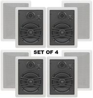 Yamaha Natural Sound Custom Easy-to-install In-Wall Flush Mount 3-Way 150 watts Speaker (Set of 4) with a 1" Swivel Titanium Dome Tweeter, 1-5/8" Swivel Aluminum Dome Midrange Driver & 6.5" Kevlar Cone Woofer for A Regular Size Room or 2 Small Rooms