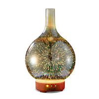 Essential Oil Diffuser - KGV 3D Glass Cool Mist Ultrasonic Aroma with BPA Free, Night Mood Led Light, Safe Auto Shut-off and Timer. 100ml Essential Oil Aromatherapy for Large room Gift Yoga Home