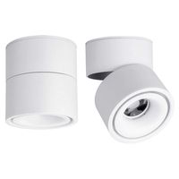 LED Indoor Ceiling Spotlight 360°Adjustable -Surface Mounted COB Lighting-10W LED Warm White Light 3000K/Cool White 6000K Ceiling Downlight -Aluminum Wall Lamp/Wall Swivel Lamp(White,3000K Warm White)