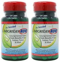 MigreLief-Now - Fast-Acting, As-Needed Formula - 60 Vegetarian Capsules (Pack of 2) …