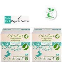 NATRATOUCH ~ COMPOSTABLE ~ Certified Organic Cotton Panty Liner Long (2 Pack Total 40 Liners)