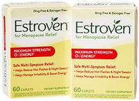 Estroven Maximum Strength + Energy - One Per Day Formula - 2 Boxes, 60 Caplets Each
