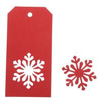 100pcs Red Christmas Snowflake Hanging Tag with 10M Hemp Rope Kraft Paper Decor Present Gift Labels