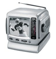 Coby CX-TV1 5" Black-and-White TV with AM/FM Tuner