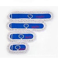 Washable Cotton Dust Mop Refill Pad Thick Tufted Replacement Head For Home & Commercial Use, Fits 15" 24" 35" 43" Inch Frame Cleans Hardwood Laminate Concrete or Other Floor Systems HTB01 (Blue, 43")