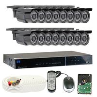 GW Security VD16CH16C26WD 16 Channel DVR 900TVL Surveillance Camera System, 16 Outdoor/Indoor Day Night Vision