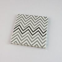 Youmewell Disposable Silver Gray Chevron Parper Napkins Grey Paper Party Napkins 100 Count