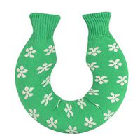 1.6L U-Shape Water-Filled Hot Water Bottle Water Bag with Knitted Cover,Green
