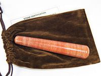 Fundamental Rockhound Products: Red Aventurine Large Massage Wand Natural Gemstone Crystal with Carrying Pouch
