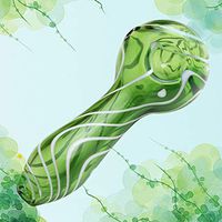 4.0 inch Magic Colorful Unique Desing Portable Unbreakable Spiral Stripes-Pipe(Green)