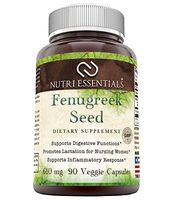Nutri Essentials Fenugreek Seed 610 mg Veggie Capsules (Non-GMO) - Supports Healthy Blood Sugar Level*- Promotes Digestive Health*- Supports Women's Health* (90 Count)