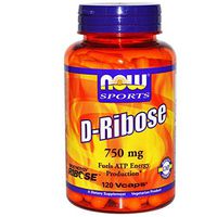 Now Foods D-Ribose 750 mg - 120 Vcaps 2 Pack