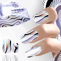 Nail Art Stickers,Putars Fashion Design Nail Art Foil Stickers Transfer Decal Tips Manicure (D)