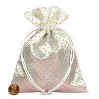 White Studded Satin Bags 6" X 9" | Quantity: 12