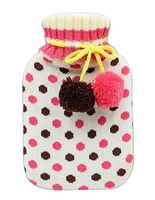 [White] Portable Hot Water Bottle Water Heating Bag Winter Hand Warmer