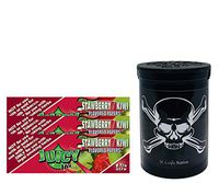 Herb Airtight Container Fresh Kettle with Juicy Jay's Strawberry Kiwi 1.25 Flavored Hemp Rolling Papers 3 Count DC Crafts Nation- Jolly Roger