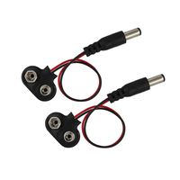 2pcs 9V DC Battery Power Cable Plug Clip Barrel Jack Connector for Arduino DIY