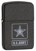 Zippo US Army Engraved Logo Black Matte Pocket Lighter