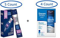 Dream Water Natural Sleep Aid Suitcase Travel Pack, 5 Count Sleep Powder + 4 Count Snoozeberry - 2.5oz Shot, GABA, MELATONIN, 5-HTP, 2.5oz Shot- Top Rated - Non-Habit Forming