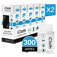 iCloth Lens and Screen Cleaner Pro-Grade Individually Wrapped Wet Wipes, Wipes for Cleaning Small Electronic Devices Like Smartphones and Tablets, Box of 300