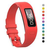 iBREK for Garmin Vivofit 1/2 Bands,Adjustable Watch Bands Replacement with Buckle for Women Men Small Large (No Tracker)-L/Red