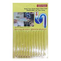 Candora 12pcs Drain Cleaner Sticks Deodorizer Sewer Detergent for Toilet Kitchen Bathtub