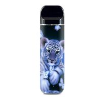 IT'S A SKIN Decal Vinyl Wrap for Smok Novo Pod System Vape Sticker Sleeve Cover/Cute White Tiger Cub Butterflies