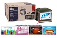 Tork 45XRT Xpressnap Café Napkin Dispenser, Plastic, 6.2" Height x 5.875" Width x 5.875" Depth, Green (Case of 4 Dispensers)