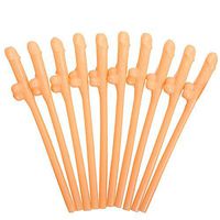 daliuing 10Pcs Funny Party Straws Drinking Straws Plastic Straws Cocktails Drinks Straws Accessories for Hen Party Bar Wedding (Yellow-10)