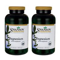 Swanson Magnesium 200 Milligrams 500 Capsules (2 Pack)