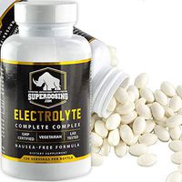 SuperDosing Nausea-Free, Complete Electrolyte Tablets 120 Pack. Rehydration Supplement - Calcium Magnesium Potassium Salt. Stop Muscle Cramps. Oral Replacement Pills Great for Keto Running and Cycling