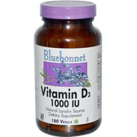 Bluebonnet Nutrition, Vitamin D3 1000iu, 180 Vegg Capsules