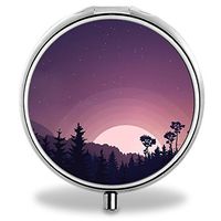 Compact 3 Compartment Medicine Case, IMLONE Customized Starry Sky Pill Organizer Metal Pill Box Pill Container for Purse, Travelling and Daily Needs