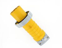 Leviton 360P4W 60 Amp, 125 Volt, Industrial Grade, North American-Rated Pin and Sleeve Plug, IP67, Watertight, Yellow