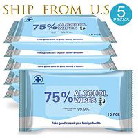Alcohol Disinfectant Wipes,5 Pack 50 Sheets 75% Alcohol Wet Wipes,Cleaning Wet Wipes Wipes,Daily Disinfecting Use Antiseptic Sterilization for Tourism Hotel,Restaurant,Home,Office,Car