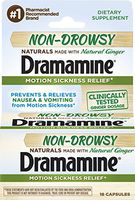 Dramamine Non-Drowsy Naturals Motion Sickness Relief | 18 Count