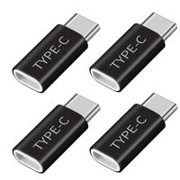 OneKer USB Type C Adapter,USB C to Micro USB Convert Connector Fast Charger Compatible Samsung Galaxy S10 S9 S8 Plus Note 9 8, Pixel 2 XL, LG V20 30 G5 G6, Nexus 5X 6P (Black 4-Pack)