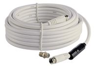 McDuory Coaxial RG6 Cable with F-Male Connector (40FT) - White - Grip Caps -with F-F Coupler Splice Adapter