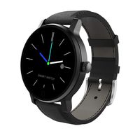 SMA 09-3 Smart Watch Activity Tracker Smartwatches for Men Heart Rate Fitness Tracker with iPhone 5 5s 6 6s 6plus 7 7s 7plus 8 X and Android Phones Black Leather Strap