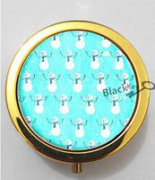 BlackKey Snowman Pattern 3-Compartment Decorative Pocket Gift Box Case Organizer for Pill, Color 2 -711