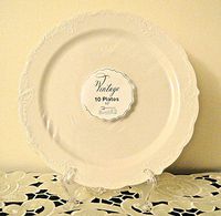 Vintage Disposable Plates - Ivory - Set of 10 (Ivory)