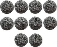 Pack of 10 Stainless Steel Sponges Scrubbers, Scourer Pot Brush Scouring Pad Kitchen Utensil Cleaning Cooking Tools, Steel Wool Scrubber, Metal Scouring Pads
